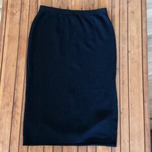 St. John Basics Black Knit Skirt Santana Knit Pencil Skirt SZ 16